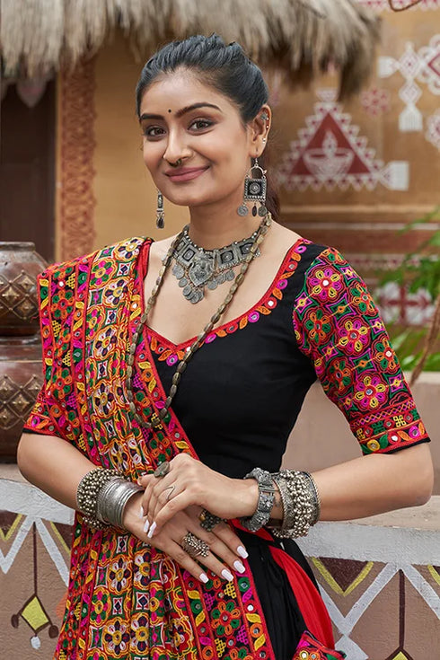 Shubhkala Black Color Navratri Special Chaniya Choli with Heavy Dupatta Work